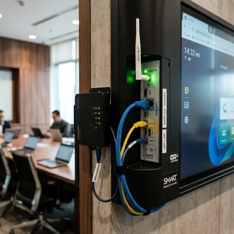 Mengoptimalkan Konektivitas Jaringan Wi-Fi dan LAN pada Panel Interaktif